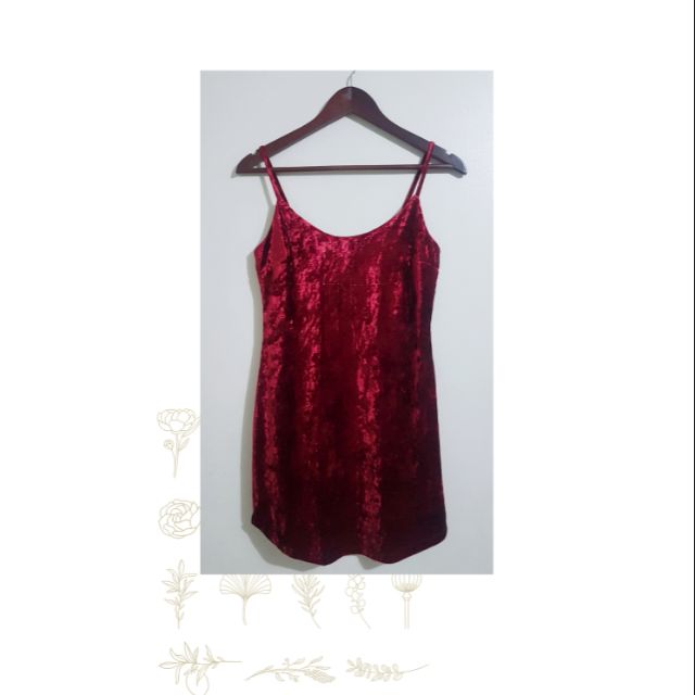 Forever 21 Mini Velvet Dress Red Shopee Philippines