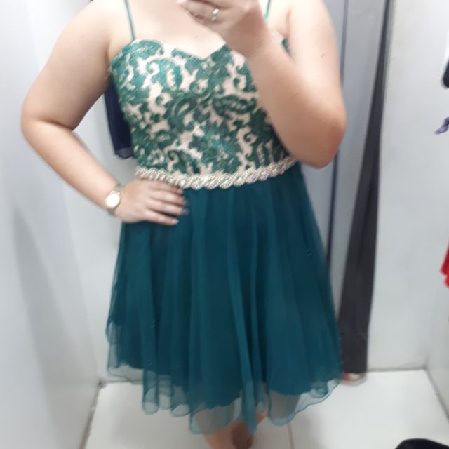Emerald Green Cocktail Dress L To Xl Shopee Philippines