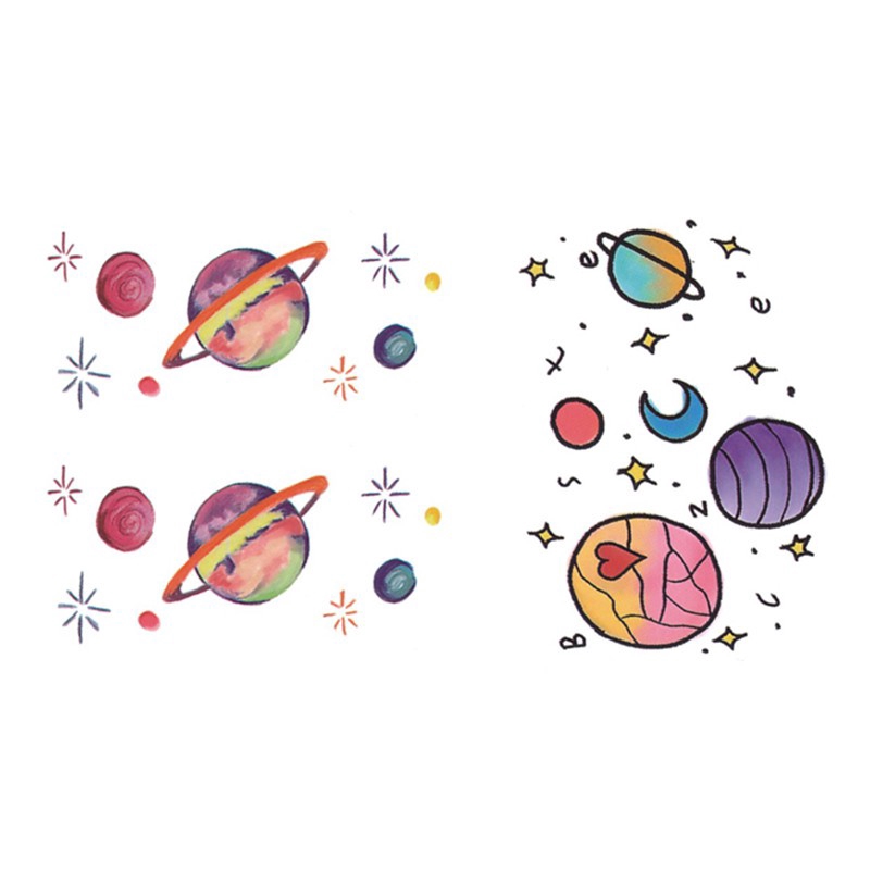 Planet Tattoo Sticker Waterproof Korea Small Fresh Cute Simulation Temporary Tattoo | Shopee Philippines 800_x_800_jpg
