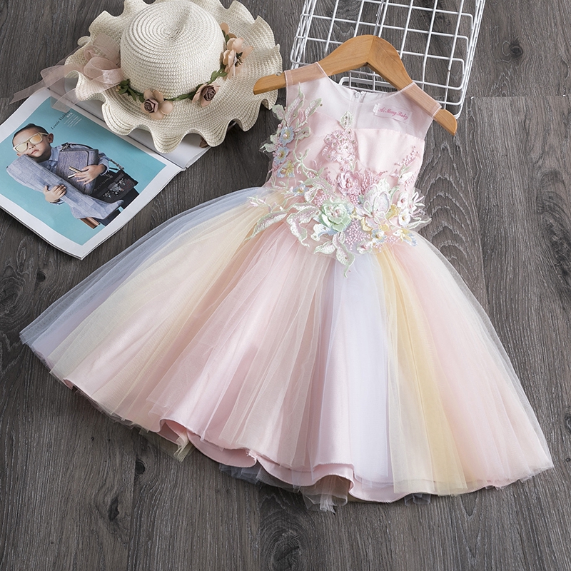 Nnjxd Princess Pink Girl Dress Unicorn Party Baby Kids Girl Tutu Birthday Children Flower Wedding Formal Gown Shopee Philippines