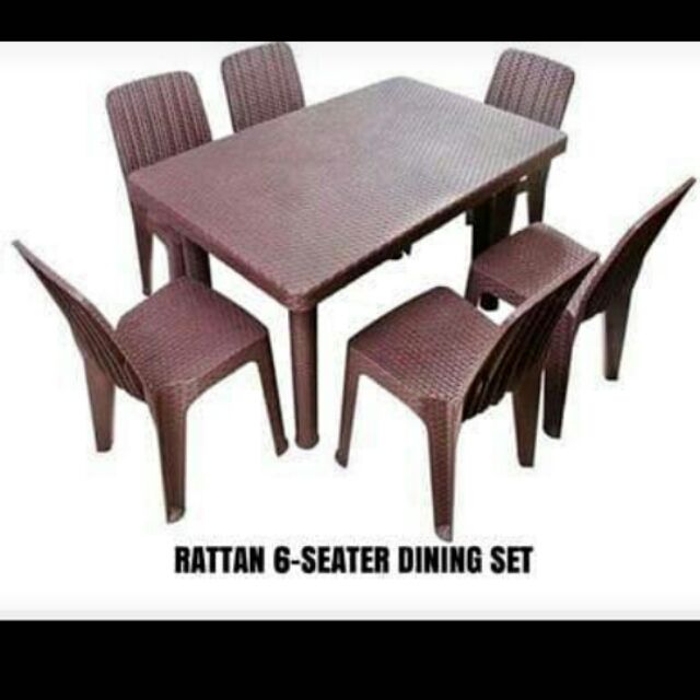 Jolly Rattan 6 Seater Table Shopee Philippines