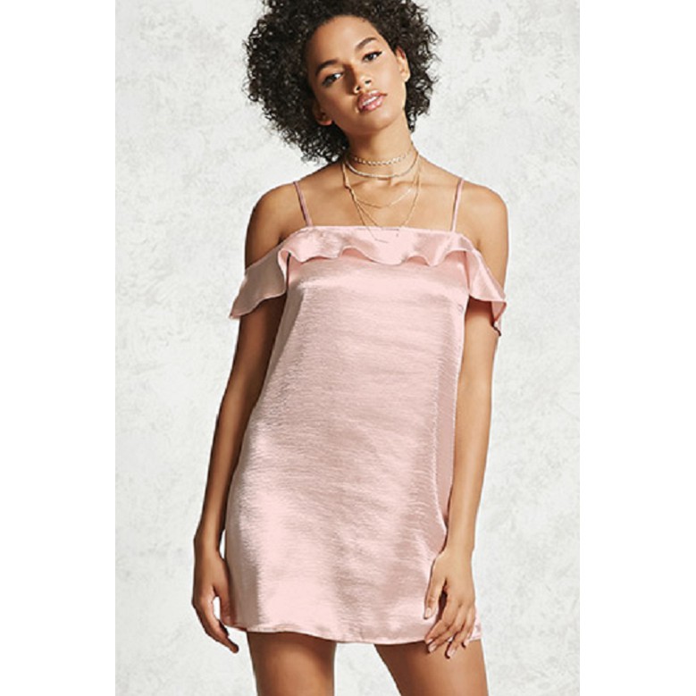 Forever 21 Women S Satin Slip Dress Blush Shopee Philippines