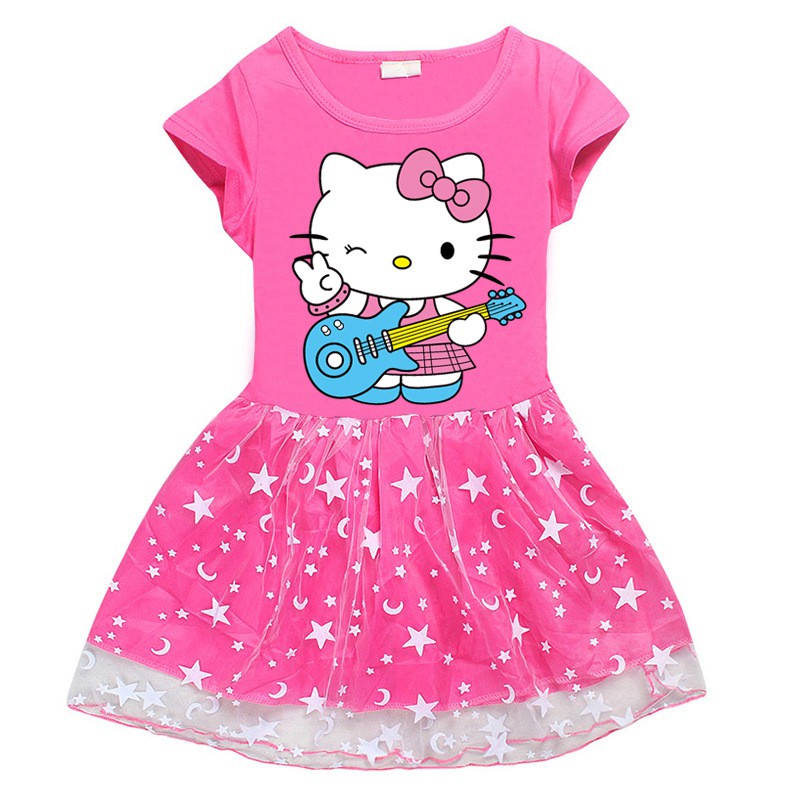 Hello Kitty Girls Dresses Fashion Princess Party Dress Children Clothing Carnival Party Birthday Dress Kids Cosplay Costume Baby Girl Princess Sequin Mesh Dress For 2 8 Years Old Shopee Philippines