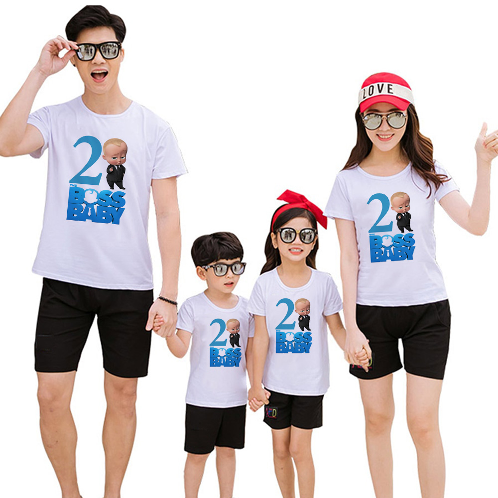 Boss Baby Birthday Daddy Mommy Girl Boy Matching Family T Shirts Mother Father And Daughter Birthday Clothes 2020 Summer Fashion Top Tee Family Matching Clothes Shopee Philippines