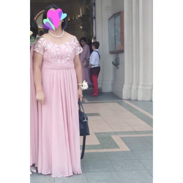 Old Rose Wedding Gown Mother Of The Bride Or Sponsor Plus Size Preloved Shopee Philippines