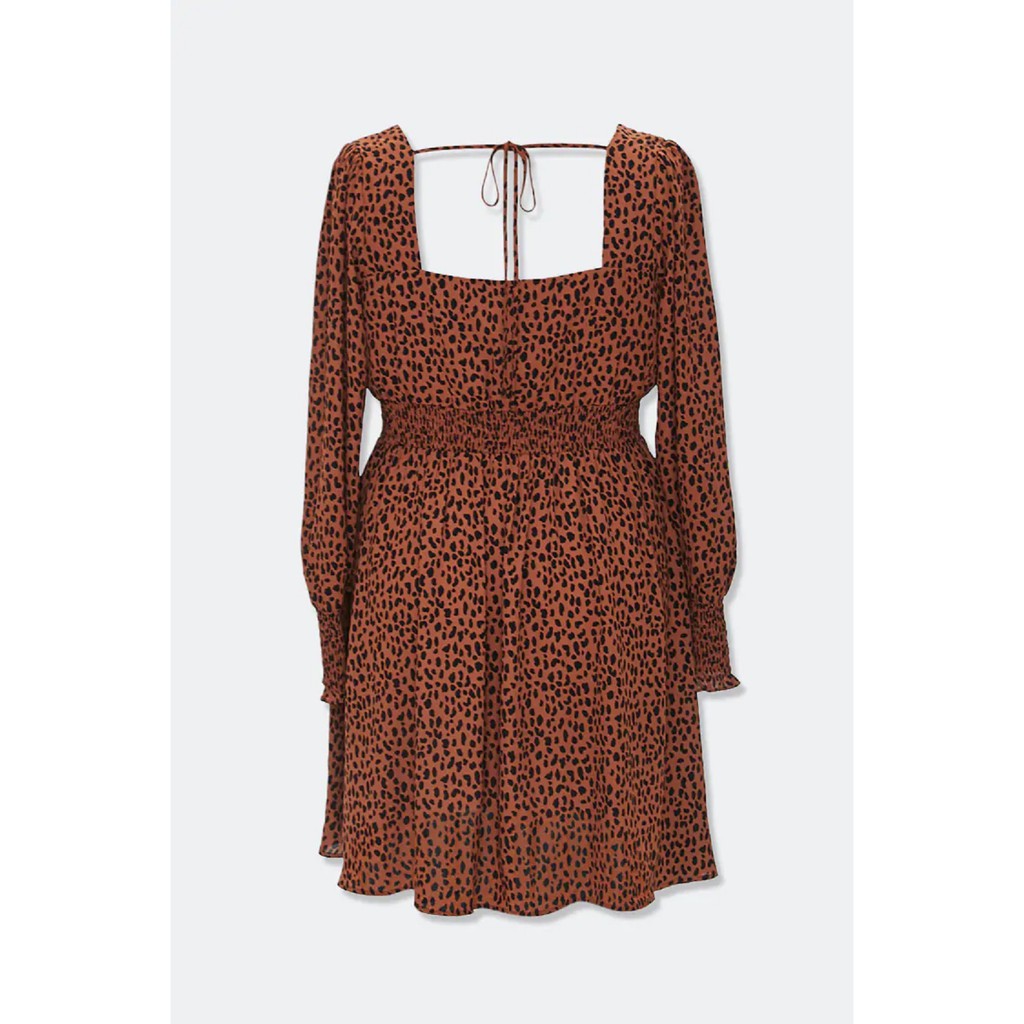 Forever 21 Plus Size Leopard Print Smocked Dress Shopee Philippines
