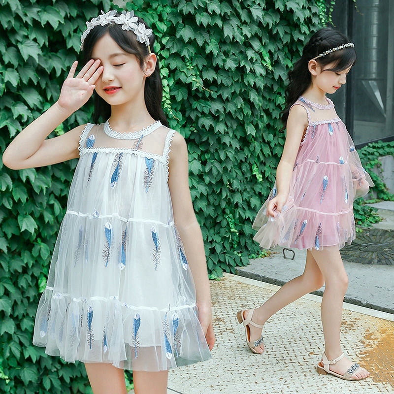2020 New Teens Girls Baby Birthday Dress White Pink Sleeveless Kids Dresses For Girls Children Casual Wear Little Girls Summer Clothes For Age 3 15 Years 50 Shopee Philippines