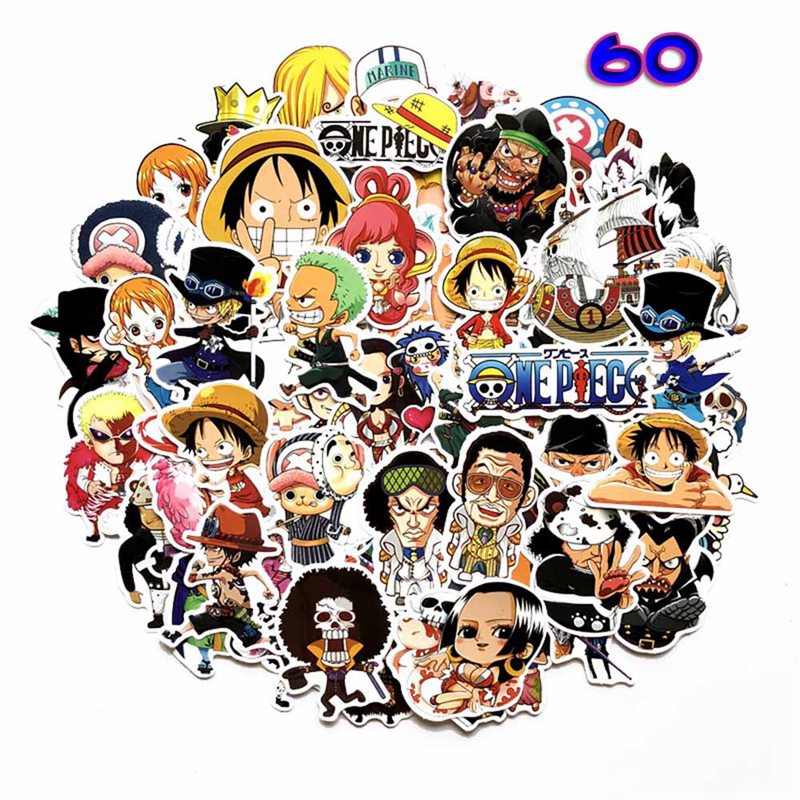 cod 60pcslot anime one piece luffy stickers for car pad
