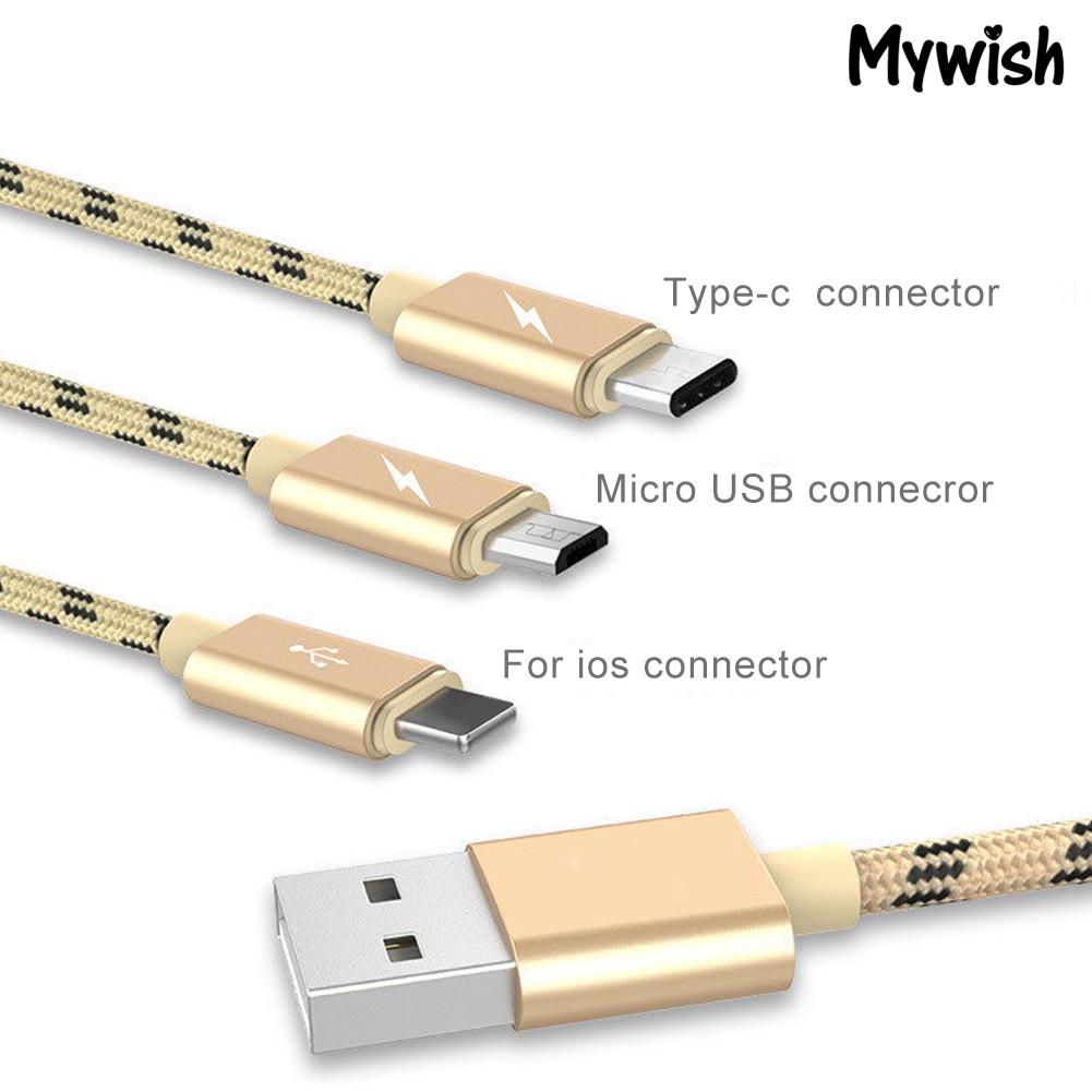 Charger samsung type c original 100% fast charging for s8 s10+ note 10. 3 In 1 Usb Type C Fast Charging Cable Charger For Android Ios Shopee Philippines