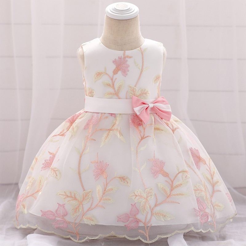 Embroidery First Birthday Dress For Baby Girl Clothes Dress Princess Dresses Girl Party 0 24 Month Shopee Philippines