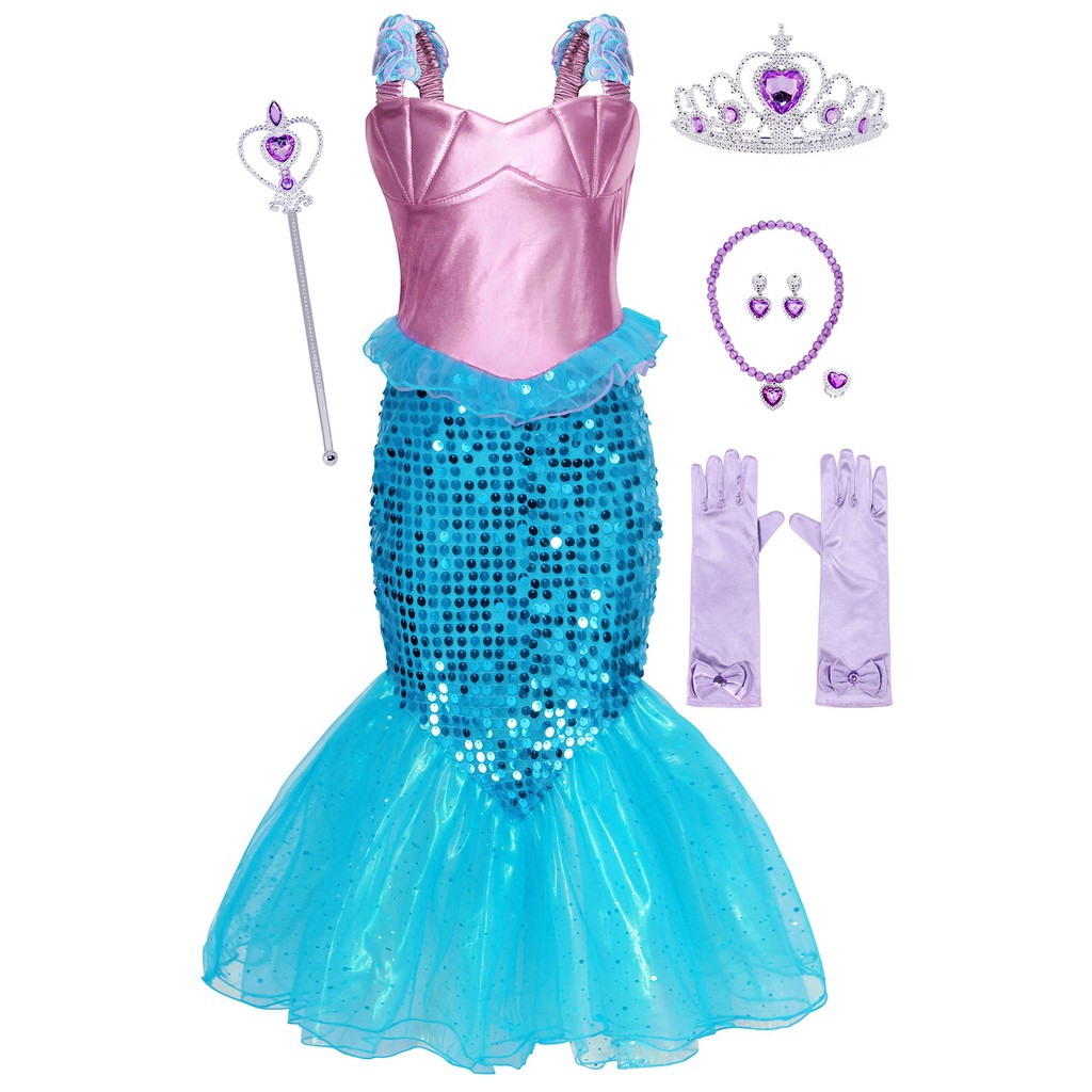 Little Mermaid Ariel Costume Dress Girls Sequin Princess Birthday Party Halloween Cosplay Clothes Shopee Philippines