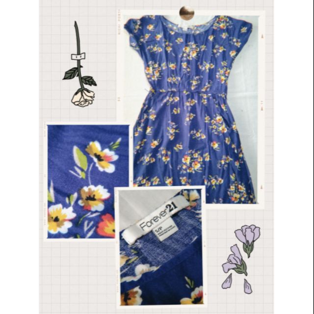 Preloved Forever 21 Blue Floral Dress Shopee Philippines