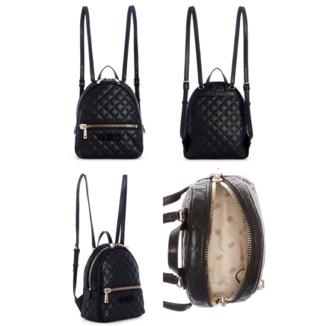 Guess Elliana Quilted Backpack Black Shopee Philippines