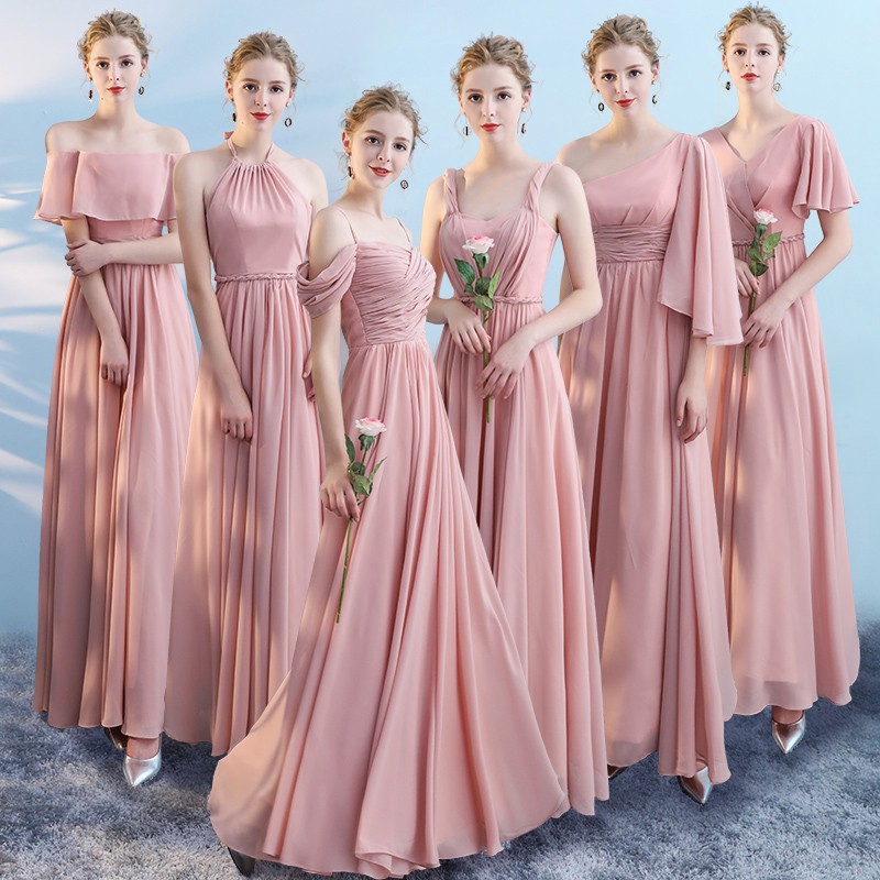 Long Bridesmaid Group Sisters Dress Wedding Bridesmaid Dress Evening Dress Shopee Philippines
