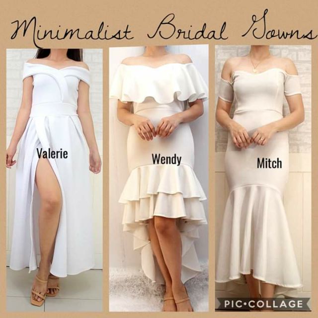 Bridal Dŕess White Dress Wedding Dress Civil Wedding Shopee Philippines