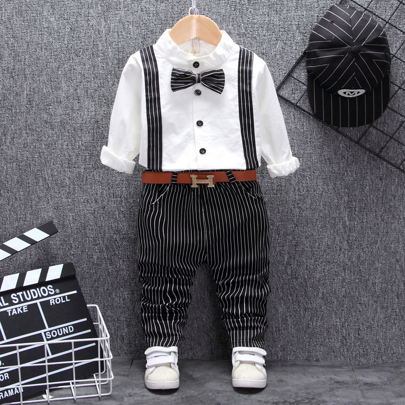 British Style Baby Boy Clothing One Year Birthday Wedding Costume Set For Newborn Baby Boy Tops Pant With Belt Suit Clothes Sets Shopee Philippines