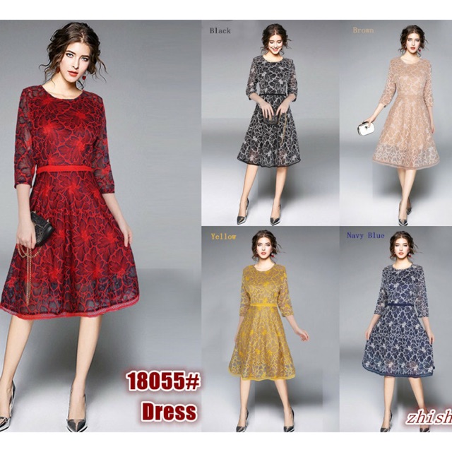 Korean Fashion Lace Formal Dress Elegant Dress Wedding Dress Shopee Philippines