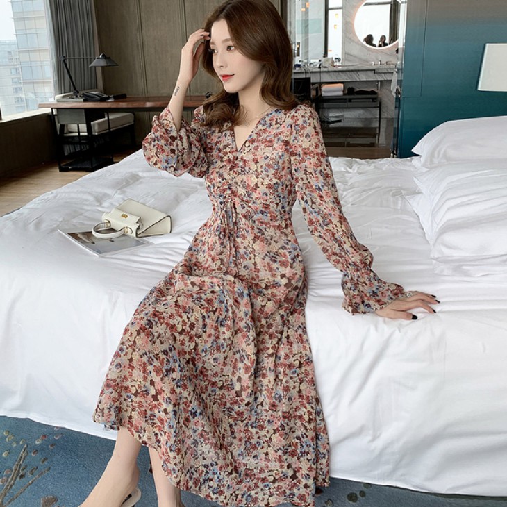 M 4 Xl Women Floral Dress Long Sleeve Dress Plus Size Dress Girls Dress Shopee Philippines