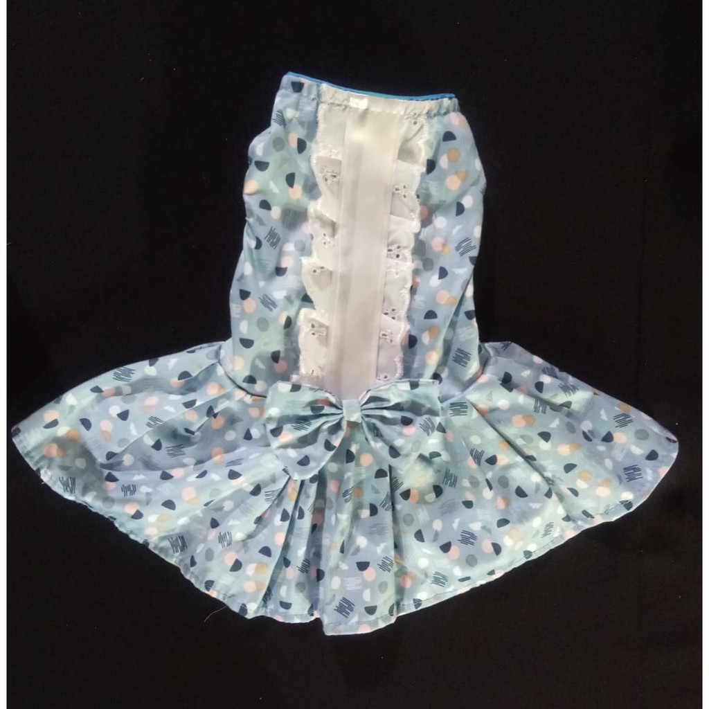 Cod Baby Blue Polkadot Sunday Best Dress For Pet Dogs Shopee Philippines