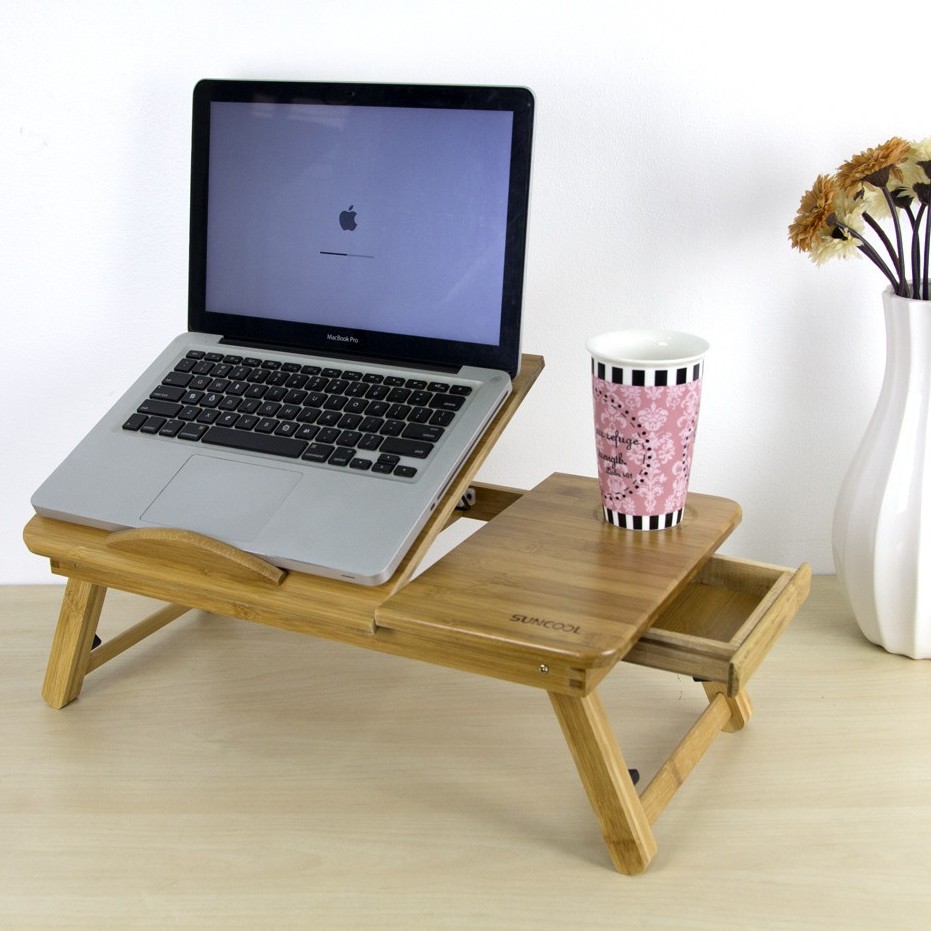 Gift Wooden Laptop Table Portable Folding Bamboo Laptop Desk Table Stand Adjustable Bed Tray Shopee Philippines