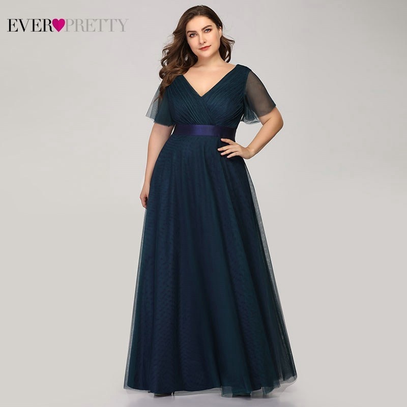 Ever Pretty Plus Size Evening Dresses A Line V Neck Short Sleeve Women Long Formal Dresses 7962 Shopee Philippines