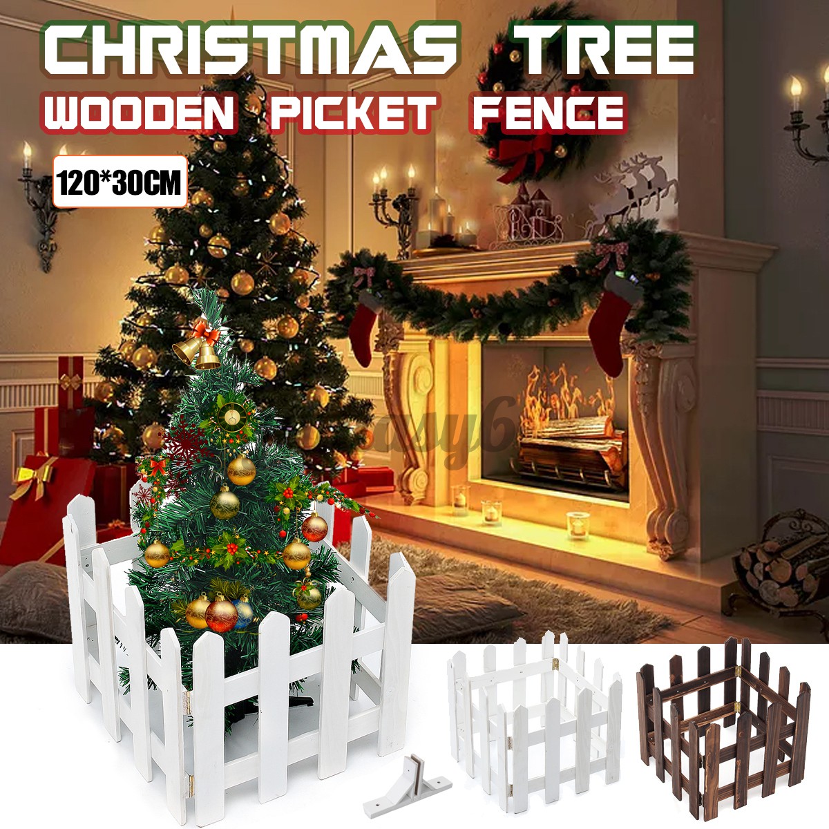 Christmas Decorative Wooden Picket Fence For Miniature Home Garden Christmas Tree Wedding Party White Brown Walmart Com Walmart Com