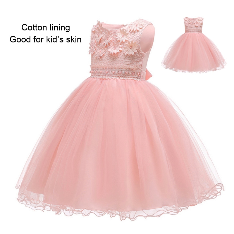 Girl Dress Kid Dresses Girls Clothes Party Princess Flower 3 5 6 7 8 10 Year Birthday Dress Baptism Shopee Philippines