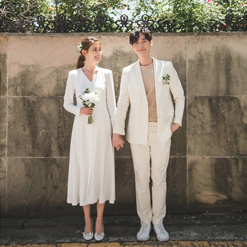 Wedding Dress New Satin Simple Wedding Party White Dress Women S Wedding Dress Shopee Philippines