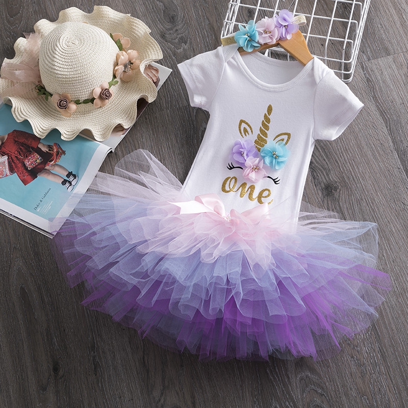 Nnjxd Baby Girl Unicorn Party 1st Birthday Tutu Dress Clothes Outfits Sets Photoshoot Costume Shopee Philippines