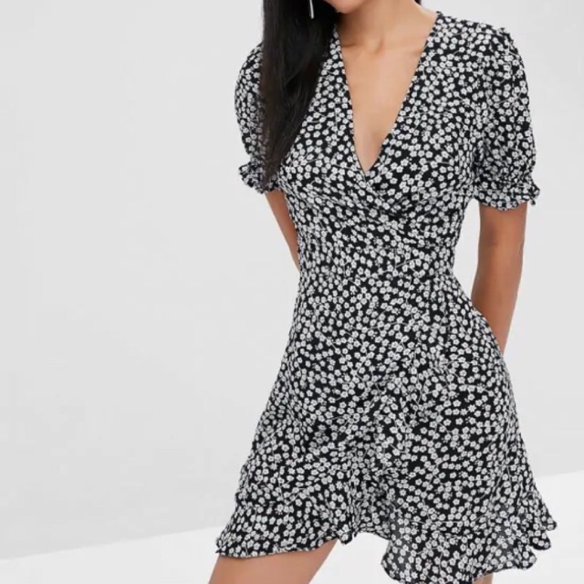 Floral Print Wrap Tea Dress Small Shopee Philippines