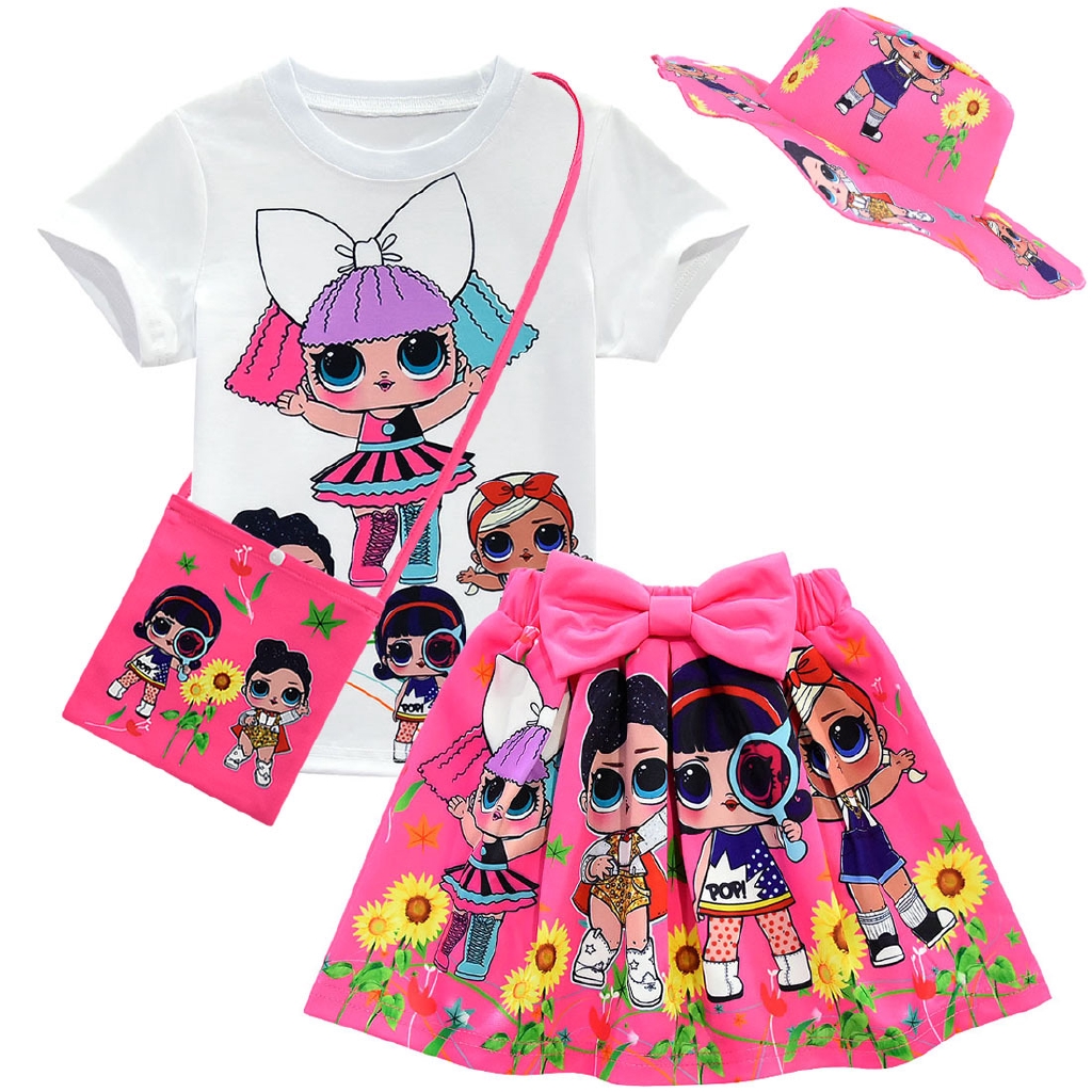 Ready Stock Kame Girls Dress Lol Surprise Dress Baby Girls Birthday Dress Children S Short Skirt Suit Bag Hat W1241 Shopee Philippines