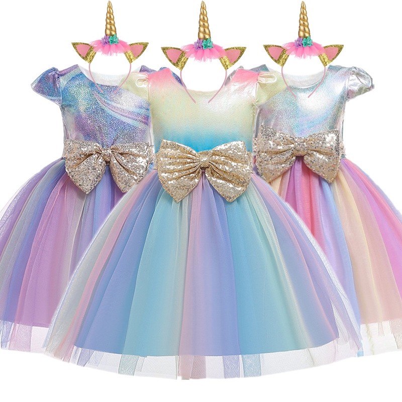 Ready Stock Kame Unicorn Dress Kids Girl Birthday Party Tutu Dress Bow Knot Children S Princess Dress Mesh Gift Dress W1081 Shopee Philippines