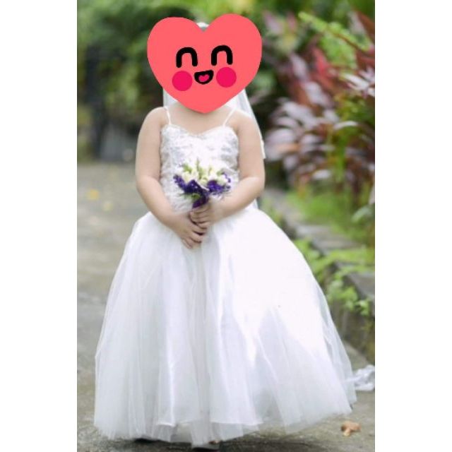 Little Bride Wedding Gown White Gown Shopee Philippines