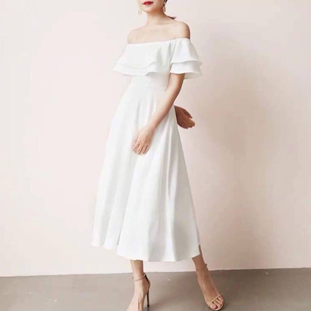 White Off Shoulder Dress Shopee Philippines