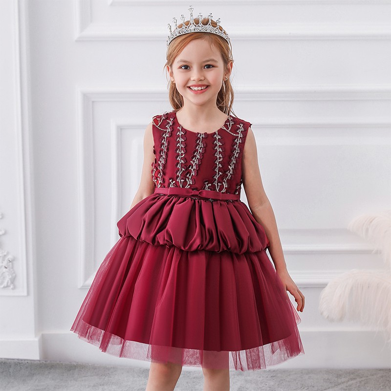 2020 Floral Girls Dress Birthday Princess Dress Girl Kids Dresses Clothing Layered Party Dress 3 10y Shopee Philippines