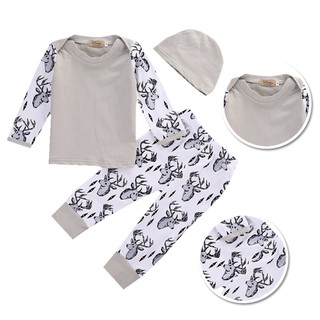 Newborn Baby Boy Antlers Pattern Clothing Set Outfits Shopee Philippines