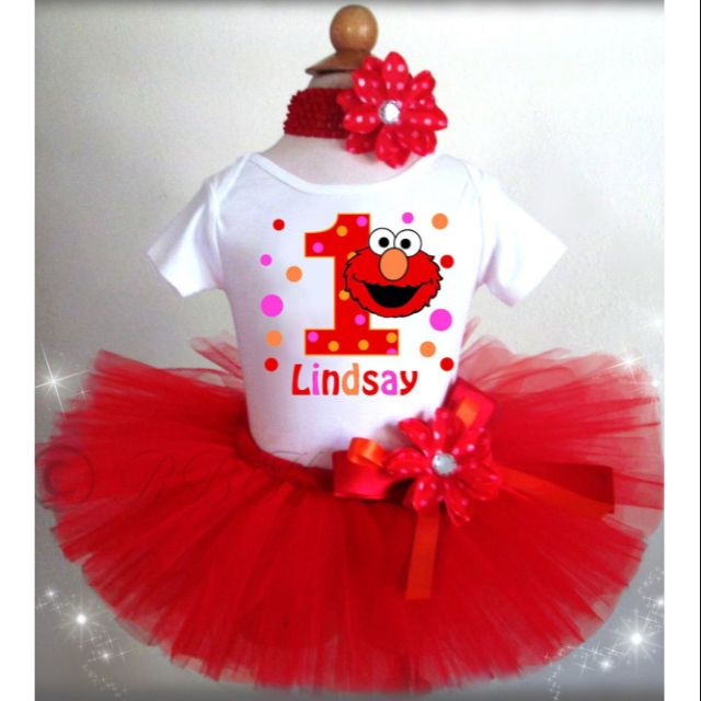 Elmo Red Tutu Dress For Sesane Street Inspired Birthday Party Shopee Philippines