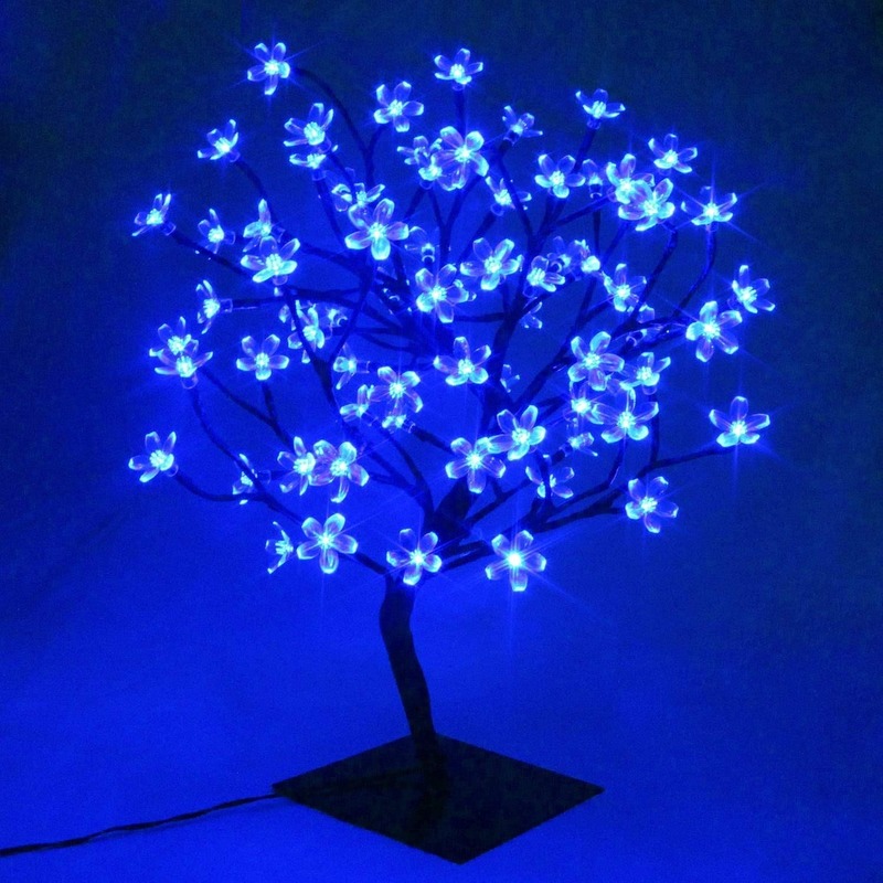 Amazon Com Lxcom Led Cherry Blossom Tree Light Desk Top Bonsai Light 20inch 48leds Battery Powered Crystal Flower Led Bonsai Tree Table Lamp Black Branches For Party Wedding Festival Home Decor Warm White Home