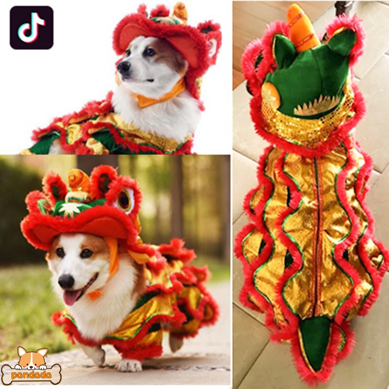 Chinese New Year Pet Makeover Dragon Dance Dog Festival Red Cosplay Costume Shopee Philippines