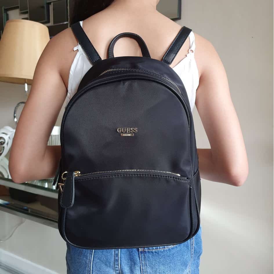 Guess Black Rock Beat Nylon Backpack Plain Shopee Philippines