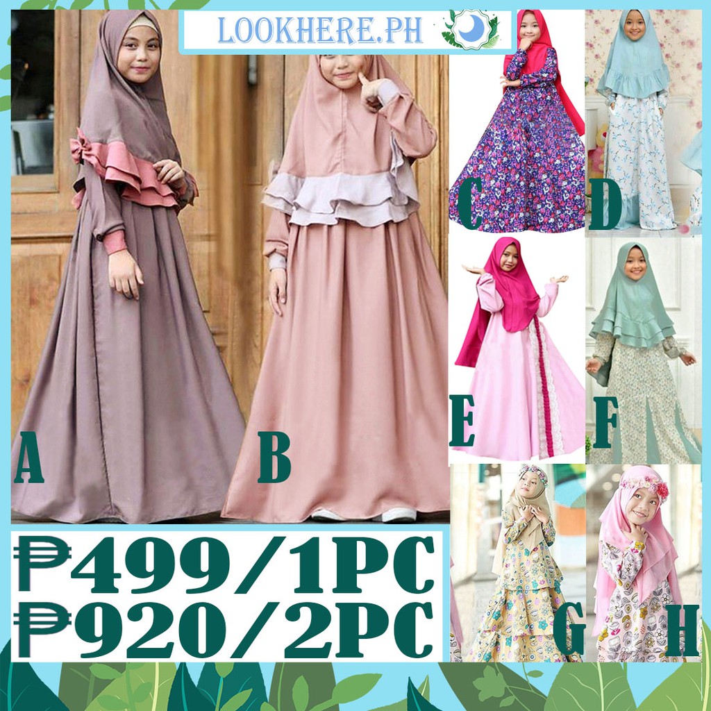 Baby Dress 0 5 Y 1 Set Baby Girl Muslim Abaya Dubai Robe Traditional Clothing Dress Shopee Philippines