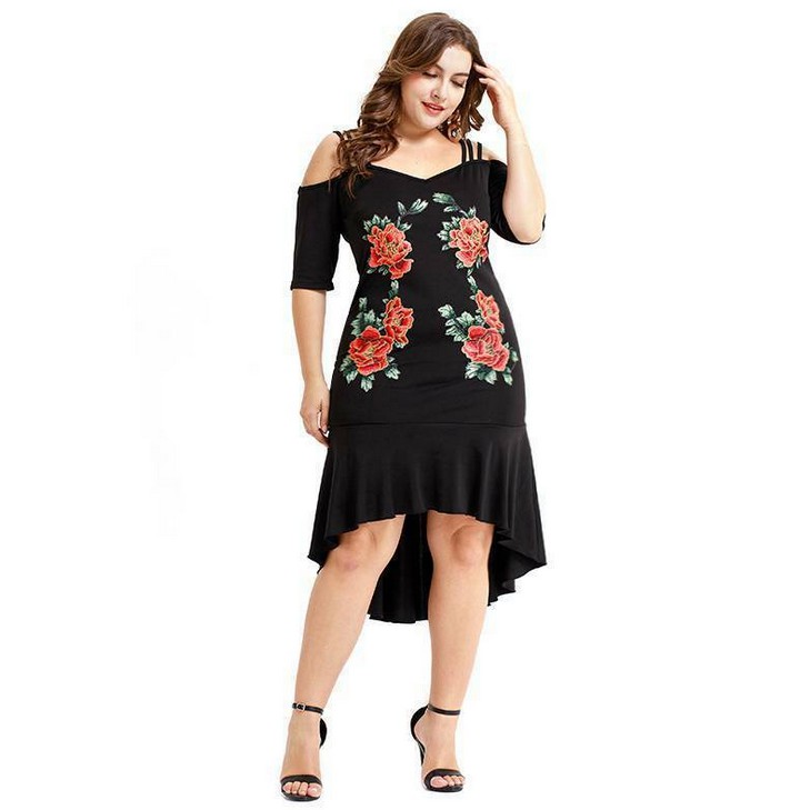 Large Size Women Print Floral Summer Big Size Ladies Elegant Fashion Maxi Dress Plus Size Dress Shopee Philippines