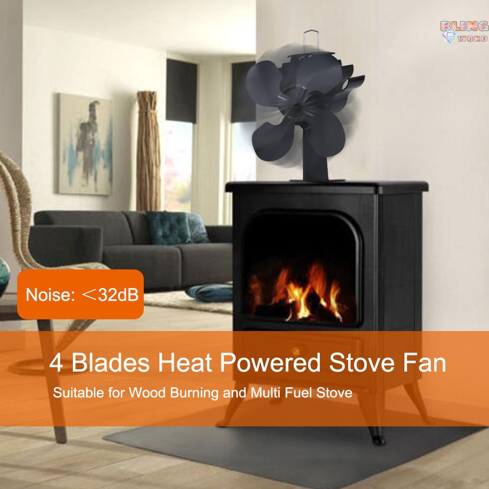 Living Room Low Noise Aluminum Heat Powered Wood Stove Fireplace Fan Shopee Philippines