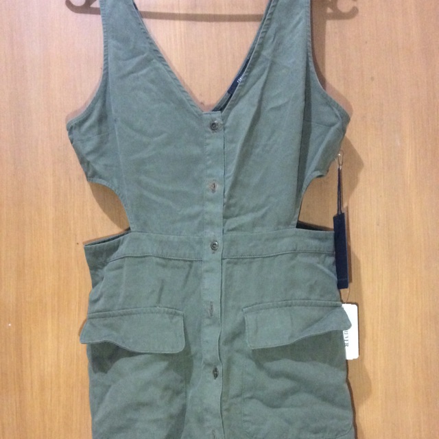 Forever 21 Olive Green Jumper Dress Shopee Philippines