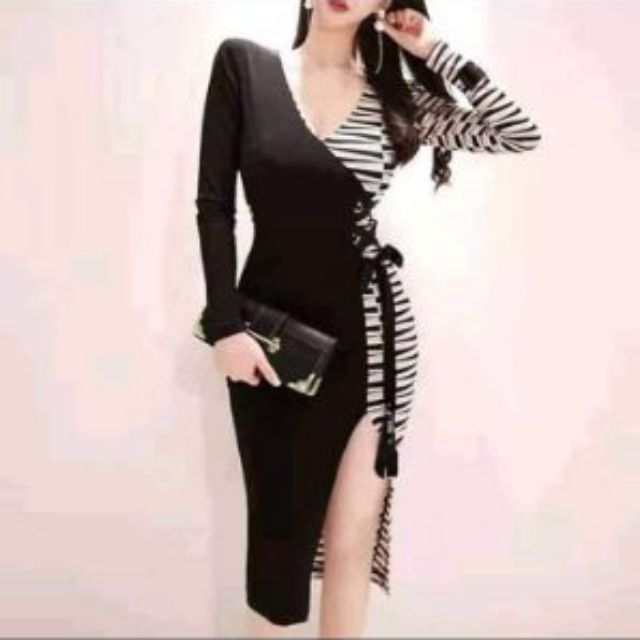 Sexy Semi Formal Long Sleeve Dress Shopee Philippines