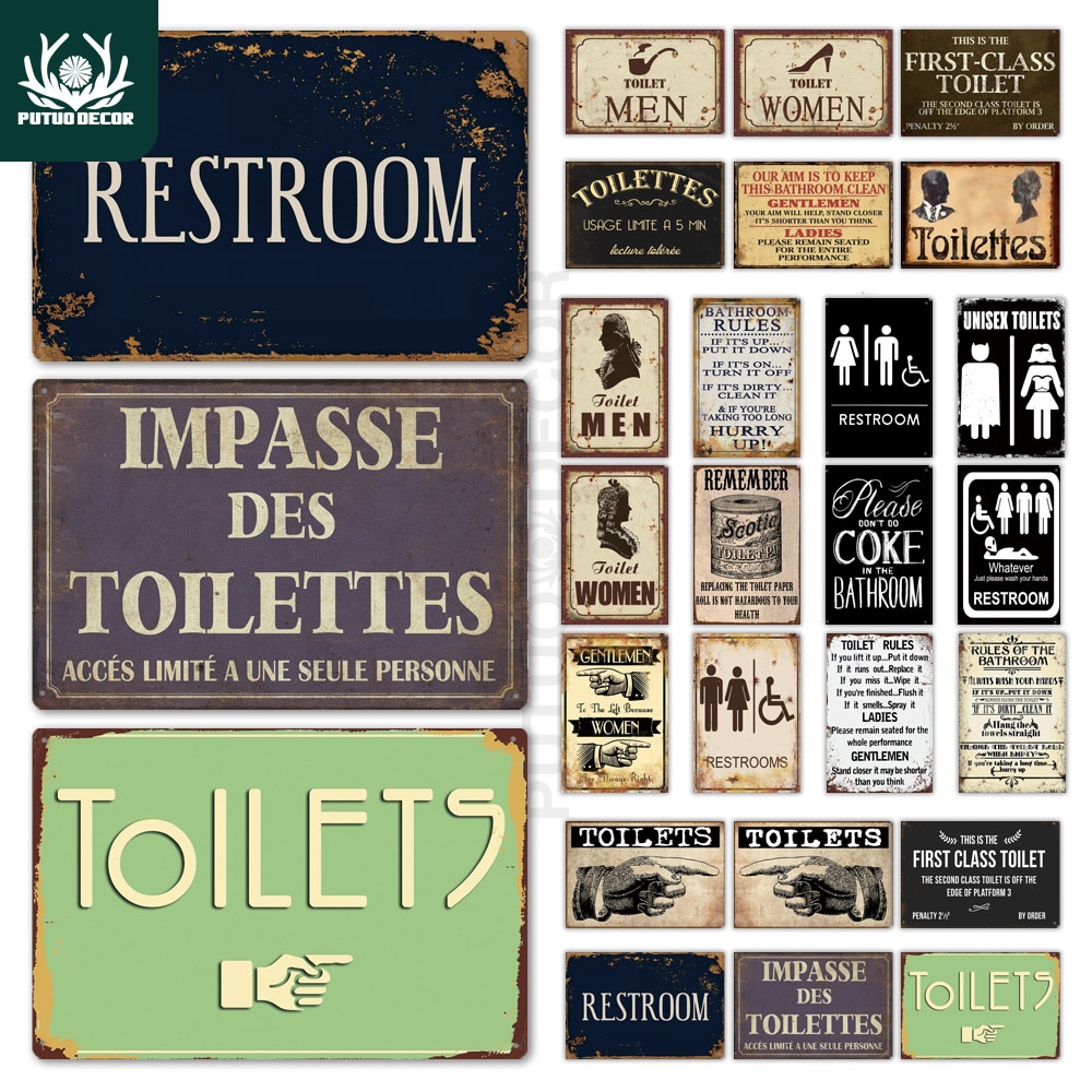 Elizabeth belkina/getty images the term antique is used rather loosely these days and often ends u. Toilet Sign Plaque Metal Vintage Bathroom Metal Sign Tin Sign Wall Decor For Toilet Bathroom Restroom Shopee Philippines