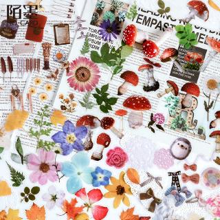 mohamm 40sheets plant flowers mini scrapbooking stickers aesthetic