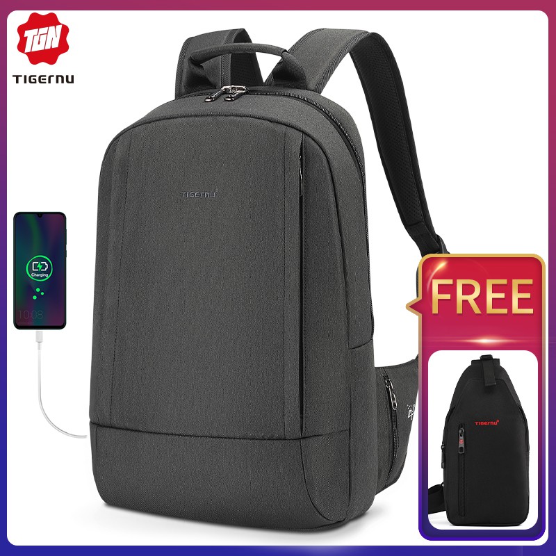 Tigernu Slim Laptop Backpack Rfid Blocking With Usb Port 15 6 Shopee Philippines