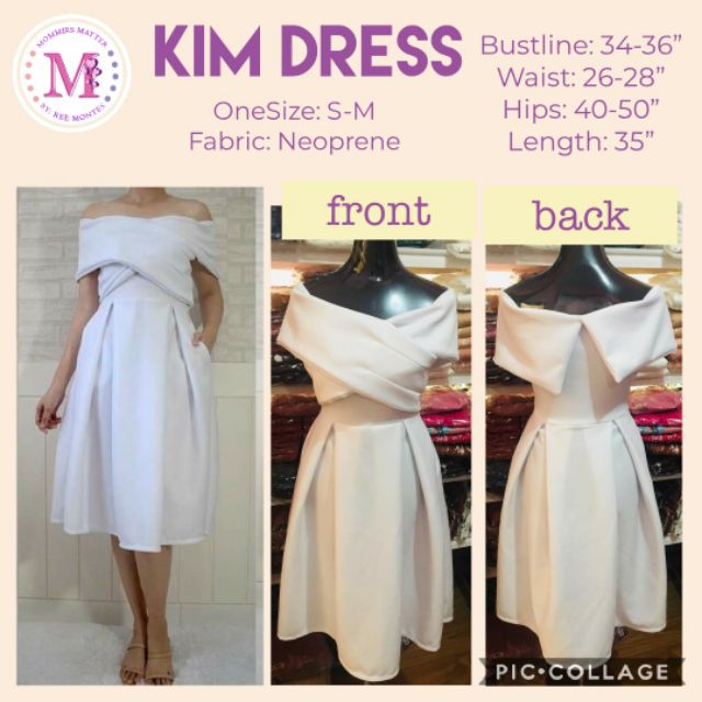 Simple Elegant Offshoulder Civil Wedding White Dress Kim Shopee Philippines