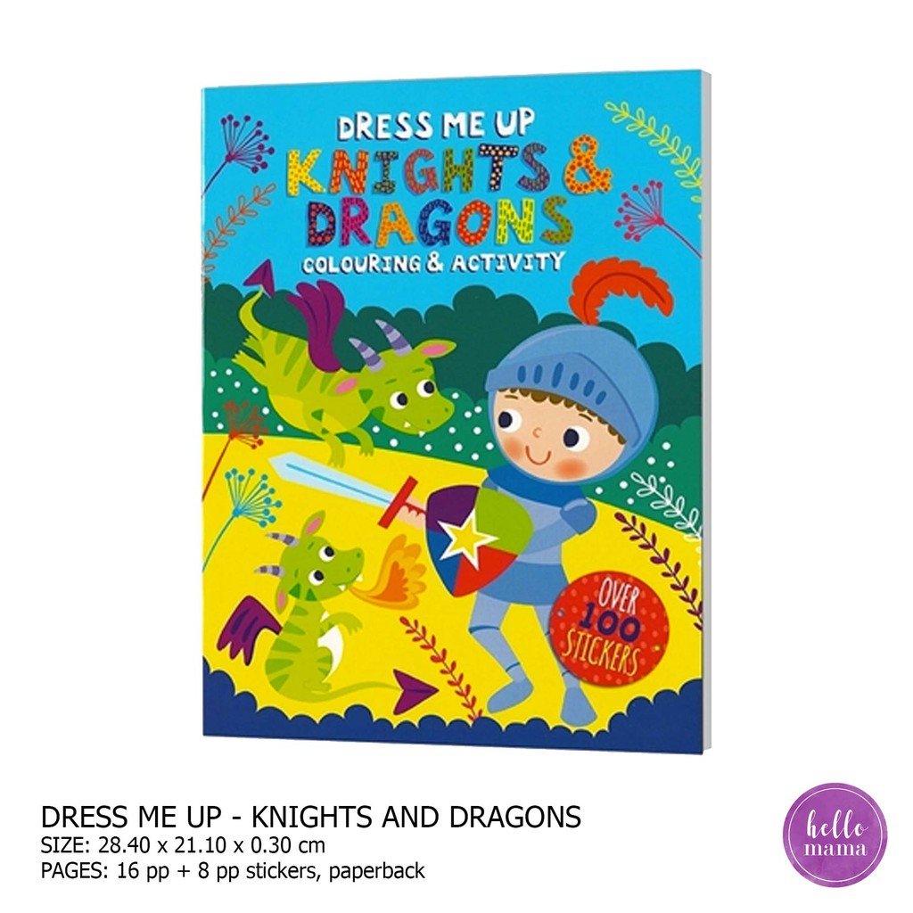 Dress Me Up Knights And Dragons Coloring Sticker Activity Book Shopee Philippines